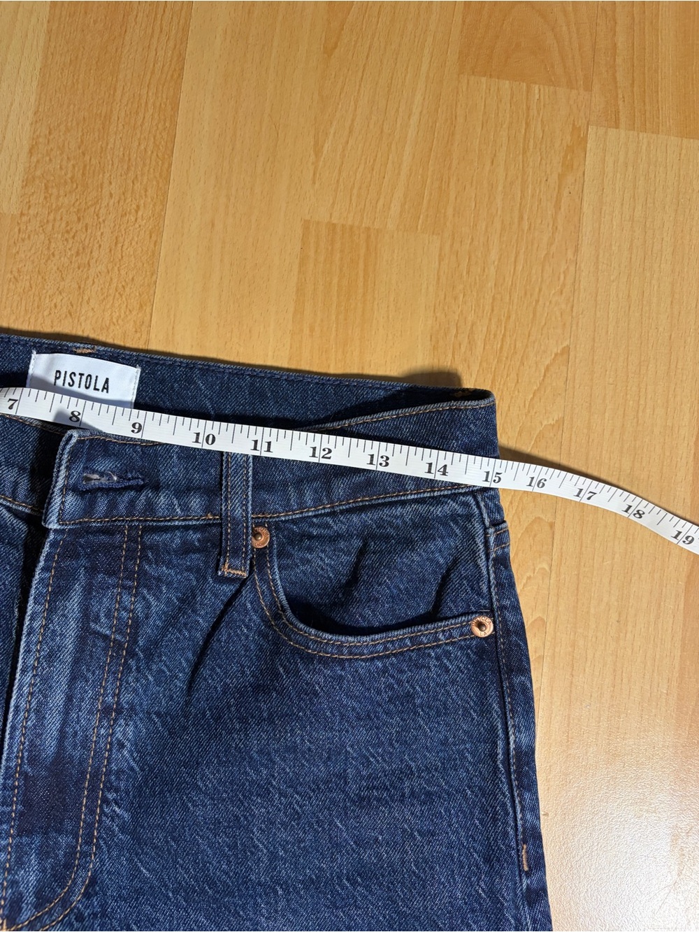 pistola Lana High Rise Wide Leg Jean Raw Hem Dark Blue Wash in Elevation 27 - Picture 9 of 11